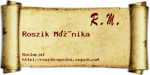 Roszik Mónika névjegykártya